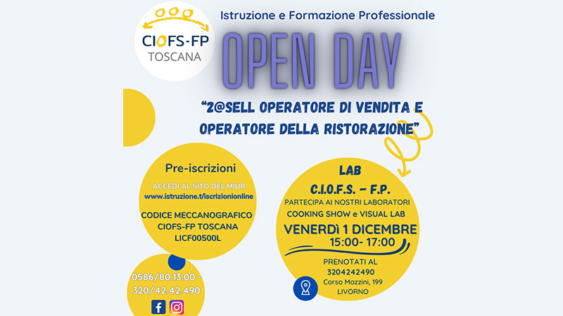Open day al CIOFS. Vieni a conoscere i nostri corsi